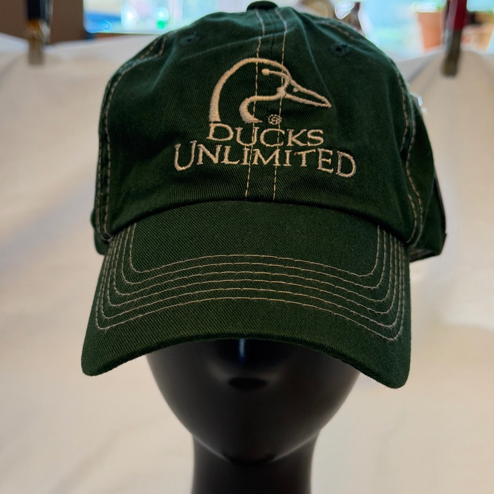 Ducks Unlimited Mens Green Embroidered Baseball Cap Hat Since 1937 NWT
